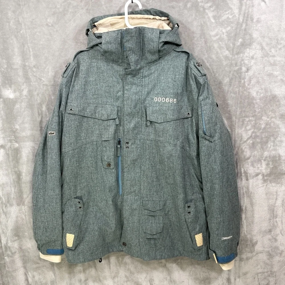 686 Smarty Snowboard Jacket Mens XL  3 in 1 l Heavy Ski/Snowboard Teal Gray